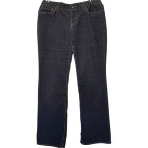 LOFT Brown Corduroy Curvy Bootcut Jeans Contrasting Stitching Y2K Edgy Sz 8